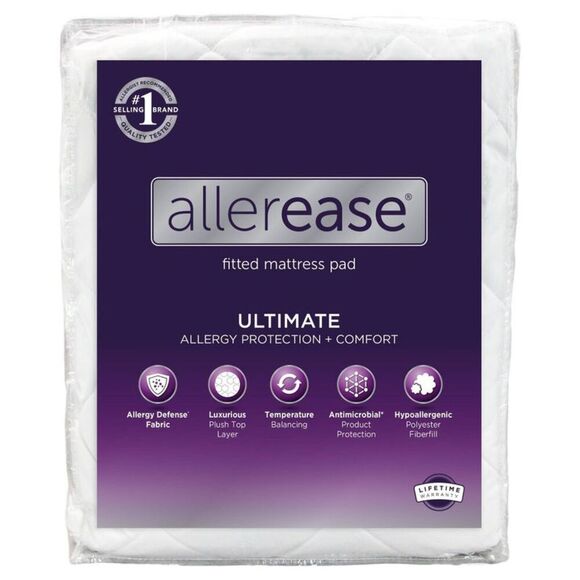 Open Box - Allerease - Queen Ultimate Protection And Comfort Allergy Prot White - Picture 1 of 4